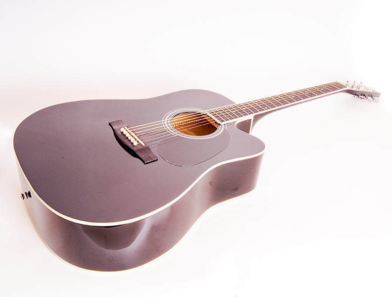 Фото Акустическая гитара, с вырезом, черная, Caraya F601-BK