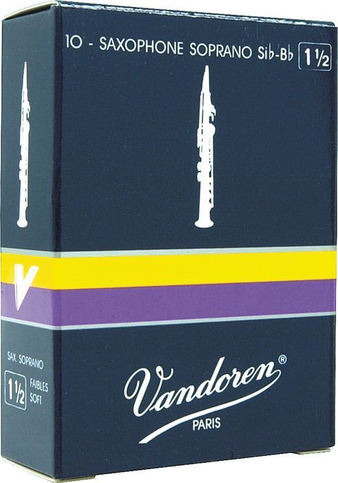 Фото Vandoren SR2025  трости для сопрано-саксофона , традиционные (синяя пачка), №2.5, (упаковка 10 шт. )