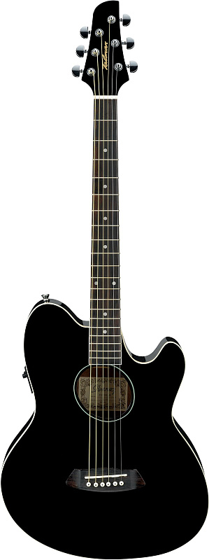 Фото IBANEZ TCY10E-BK BLACK HIGH GLOSS электроакустическая гитара, цвет черный глянцевый