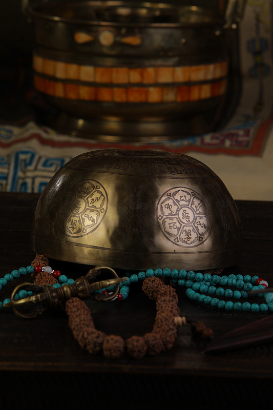 Фото Кованная поющая чаша Lingom Full Carving SBLN-FC