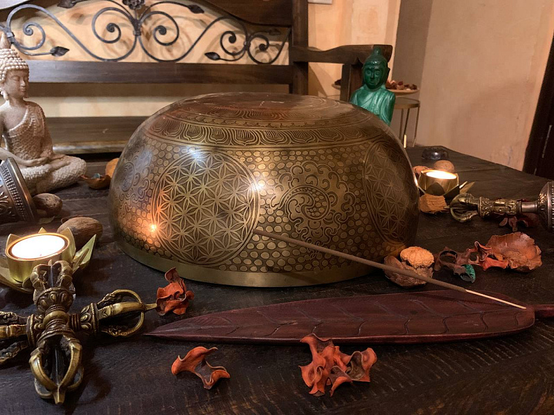 Фото Поющая чаша кованная Etchin Carving - SBEC XXL