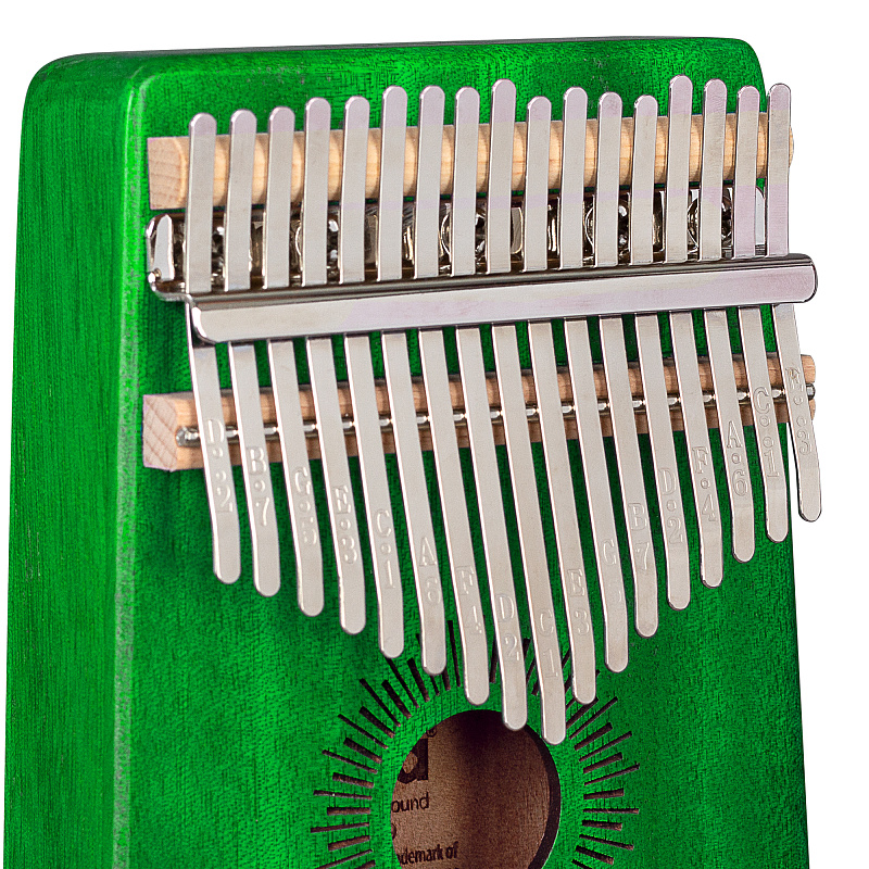 Фото Sela SE-248 Калимба 17 язычков, красное дерево, с чехлом, зеленая