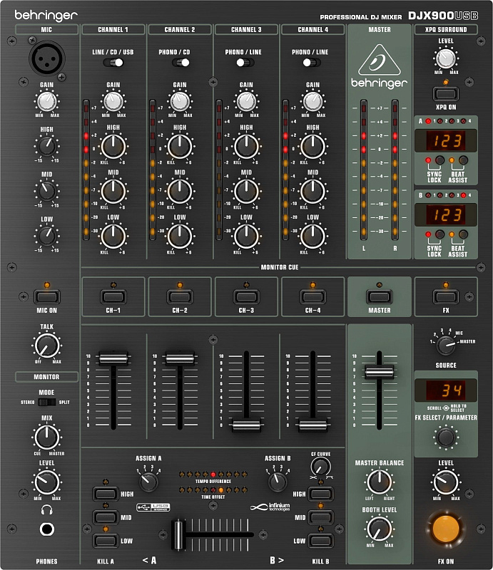 Фото DJ пульт BEHRINGER DJX900USB PRO MIXER