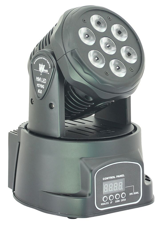 Фото Nightsun SPB305B  вращающаяся  голова, WASH, 7 LED x 12W, DMX, авто, звук. актив. Master/ slave