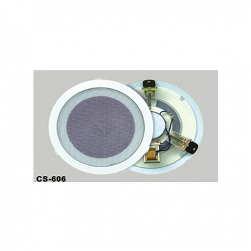 Фото Nusun CS606 потолочная широкополосная АС, 6-10 W, 70/100 V, 6,5", 110 - 13 kHz, сталь, цвет белый
