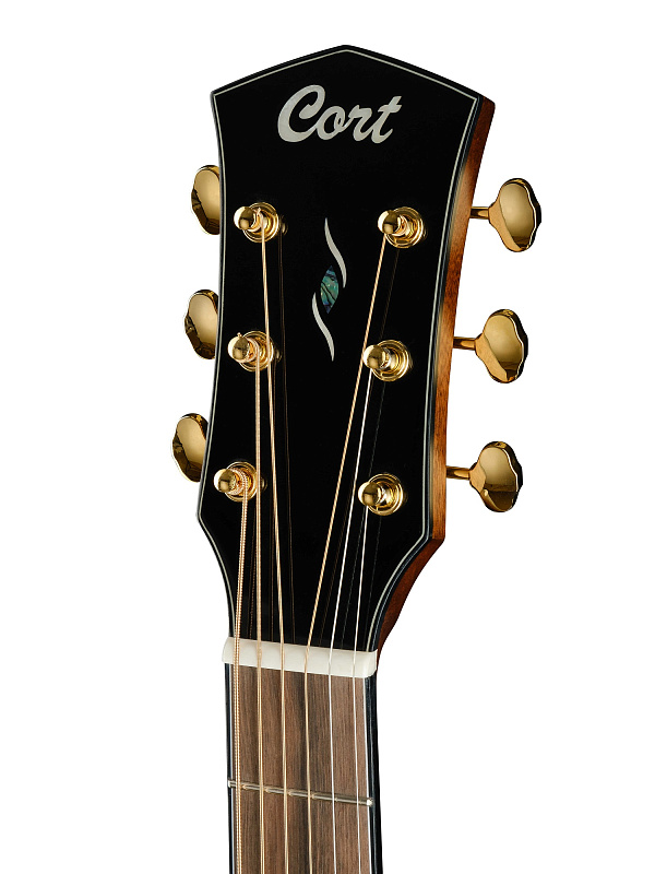 Фото Gold-OC6-Bocote-WCASE-NAT Gold Series Электро-акустическая гитара, цвет натуральный, с чехлом, Cort