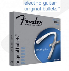 FENDER STRINGS NEW ORIGINAL BULLET 3150L PURE NKL BULLET END 9-42, струны для электрогитары, никель