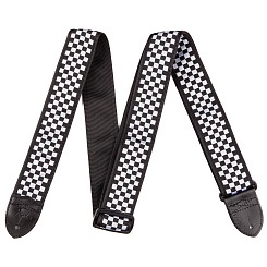 FENDER 2' NYLON CHECKER BOARD STRAP BLACK/WHITE ремень для гитары, рисунок черно-белый