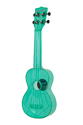 WATERMAN by KALA KA-SWF-BL Waterman Fluorescent Blue, Soprano Ukulele