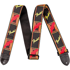 FENDER FSR 2' MONOGRAMMED STRAP BLACK/YELLOW/RED ремень для гитары