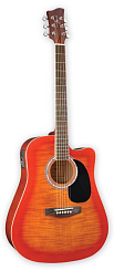 Jay Turser JJ-45-FCET-CS(B) SALE  электроакустическая гитара Dreadnought, Cherry Sunburst