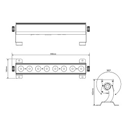 Линейный LED светильник сценических эффектов STAGE4 BARTONE 8x10XWAU